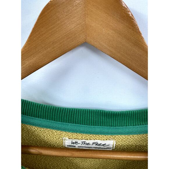 Free People yellow green colorblock sweatshirt - Picture 3 of 6